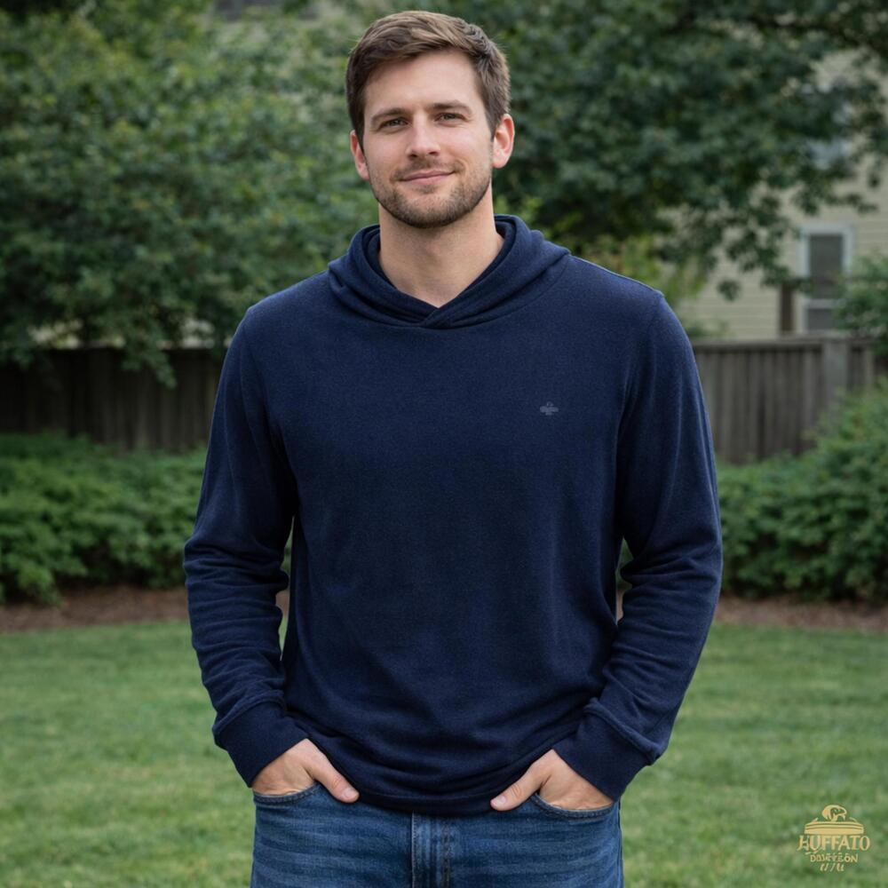 Buffalo David Bitton Navy Blue Hoodie Size M LIKE NEW